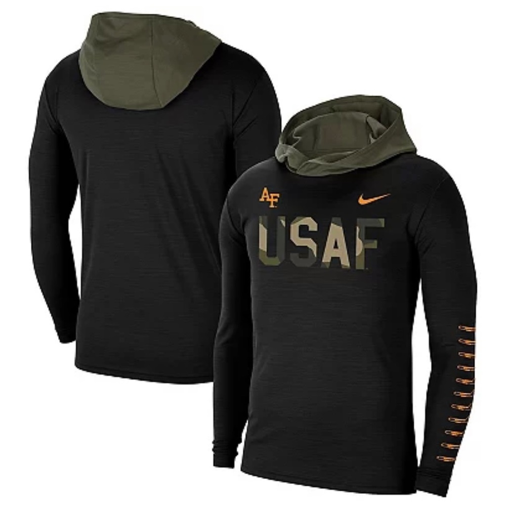 MEN’S NIKE AIR FORCE USAF LONG SLEEVE HOODIE T-SHIRT